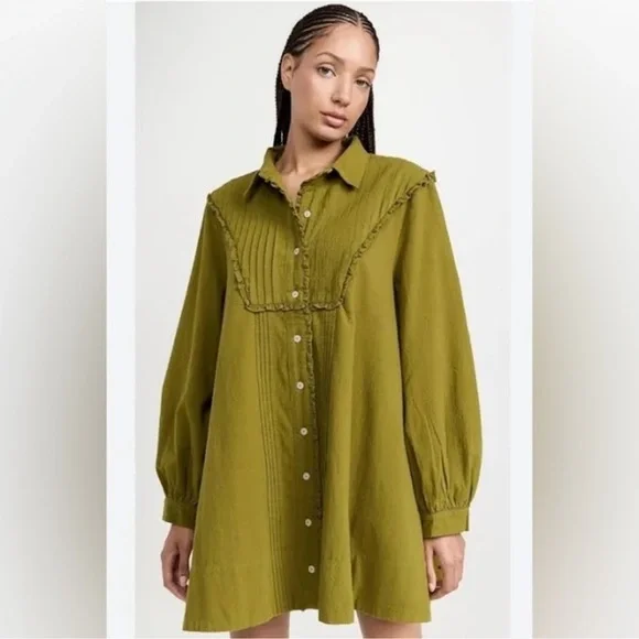 Free People Cherry Mini Dress - Green - Picture 1 of 4